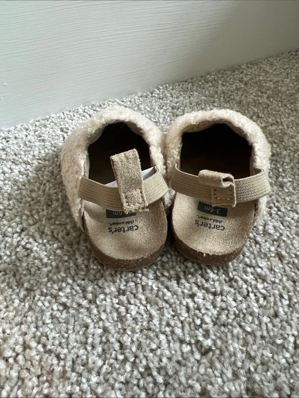 Carter's Beige Sherpa Baby Slip-On Shoes